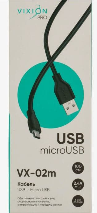 Vixion VX-02m  для MicroUSB 2.4A (1м)