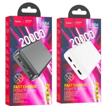Main image of Hoco J100A 20000mAh (2USB+PD/2A/LED), (черный)