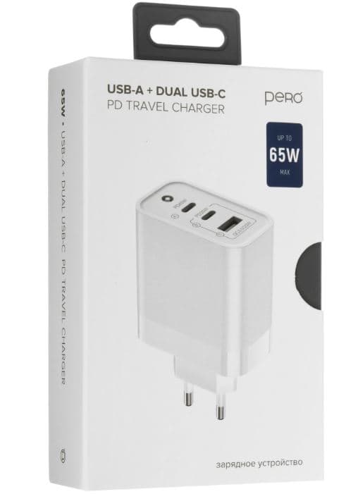 Main image of PERO TC17  2PD + 1USB 65W MAX (45W/20W)