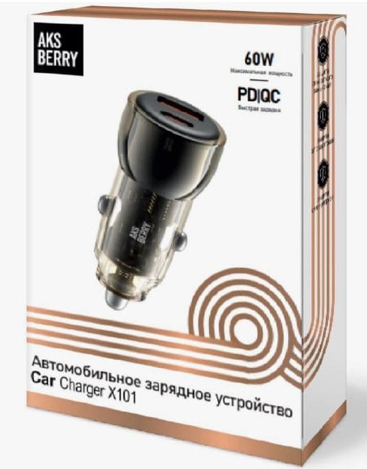 Main image of Aksberry X101 1USB+PD 60W,  быстрая зарядка