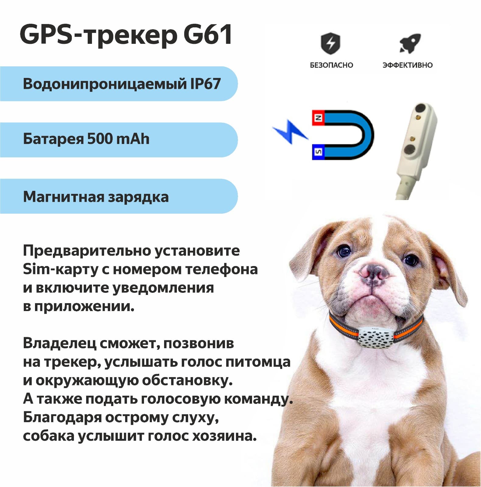 Main image of GPS365 G61 4G/GPS/AGPS/LBS/WIFI/750MAH для животных