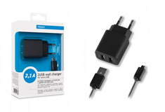 Deppa 2 USB, 2,1А + кабель microUSB (#)